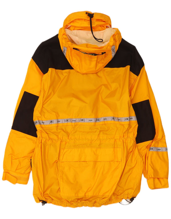 J Jeantex Veste de pluie à capuche pour homme UK 36 Small Jaune Colorblock Polyamide