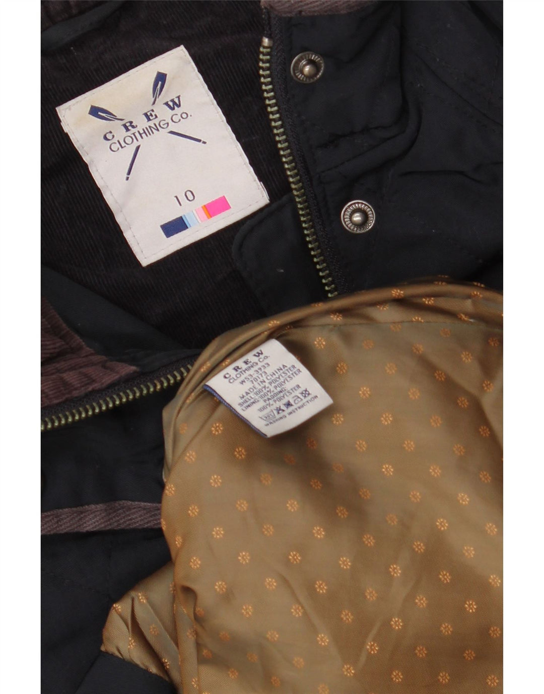 CREW CLOTHING Veste matelassée surdimensionnée pour femme UK 10 Small Bleu marine