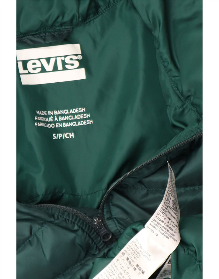 Levi's Veste matelassée à capuche pour hommes UK 36 Small Vert Polyester