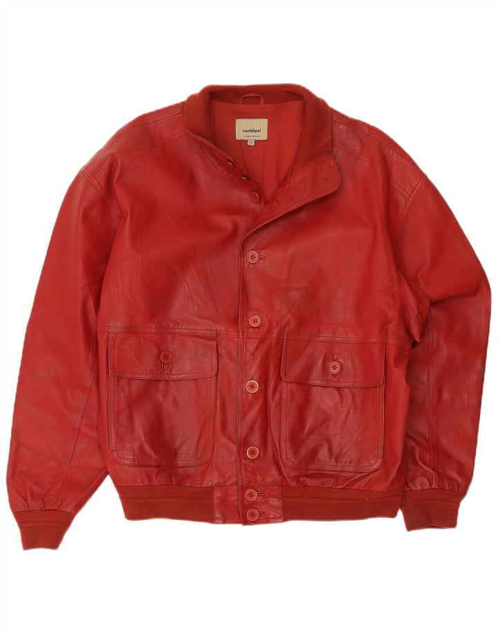 Conbipel Veste en Cuir Homme IT 52 Grand Cuir Rouge