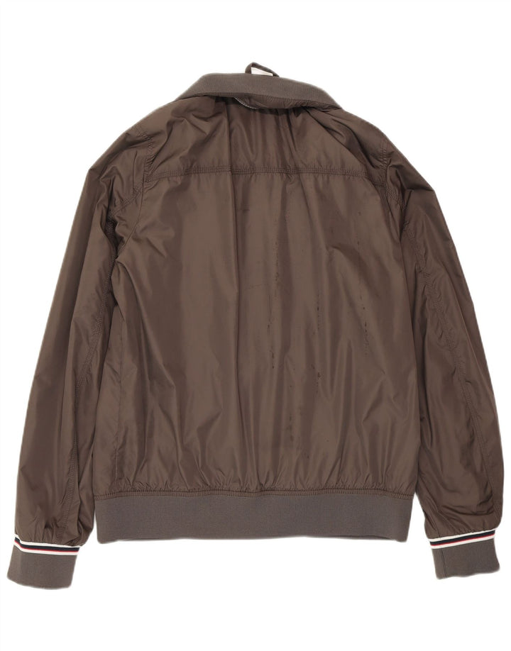 TOMMY HILFIGER Veste Bomber Homme UK 38 Marron Moyen Polyamide