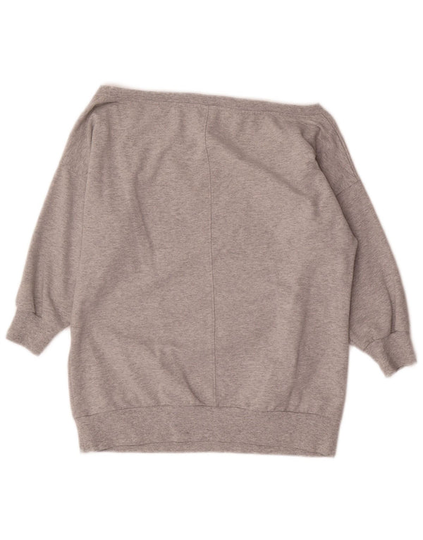 Errea Sweat-shirt surdimensionné à épaules dénudées pour femme UK 10 Petit Gris