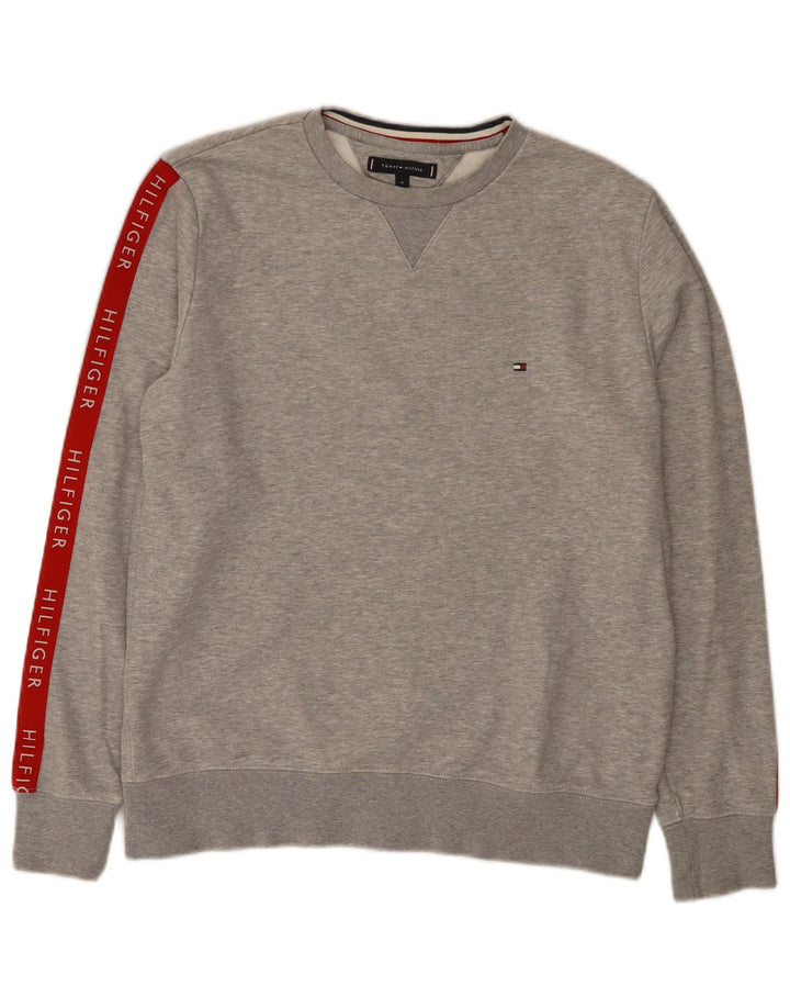 Tommy Hilfiger Sweat-Shirt Graphique Homme Gris Moyen Colourblock