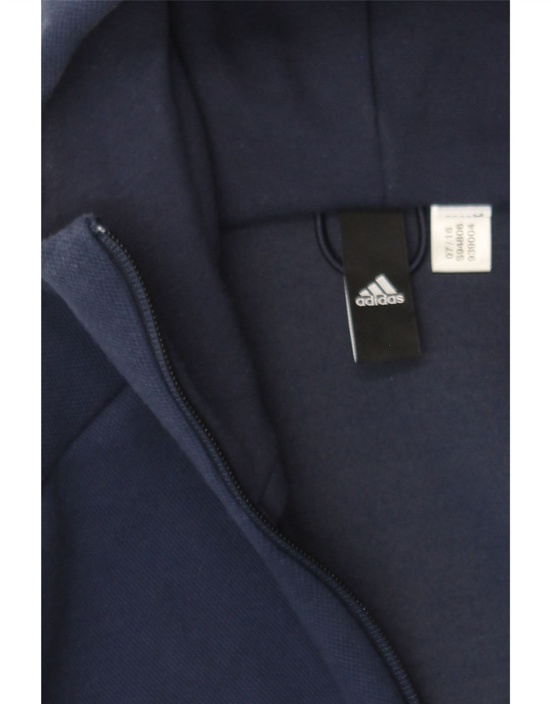 ADIDAS Mens Graphic Zip Hoodie Sweater Small Navy Blue Vintage Adidas and Second-Hand Adidas from Messina Hembry 