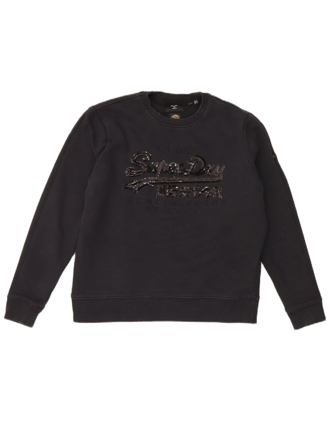 Superdry Sweat-shirt surdimensionné graphique pour femme UK 10 Small Noir