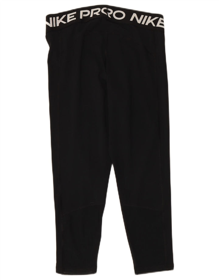 NIKE Legging graphique Dri Fit pour femme UK 14 Large Noir Polyester