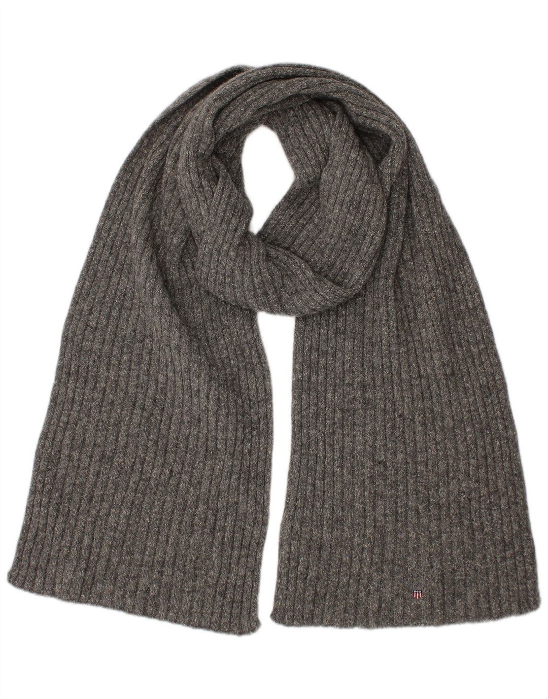 Gant Écharpe rectangulaire en tricot pour hommes, taille unique, gris, laine d'agneau, hiver