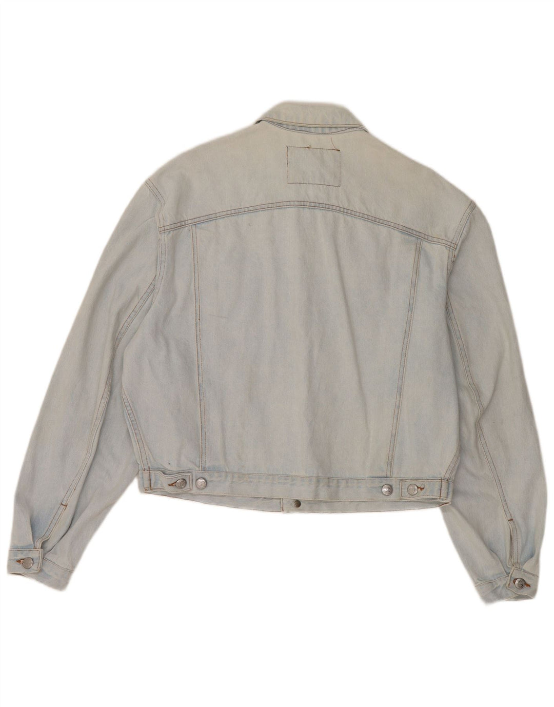 RIFLE Veste en jean surdimensionnée pour femme UK 10 Petit coton bleu