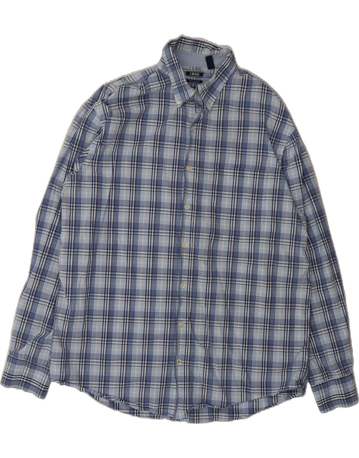 IZOD Mens Shirt Large Blue Check Cotton Vintage Izod and Second-Hand Izod from Messina Hembry 