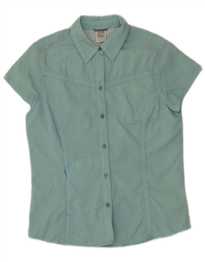 THE NORTH FACE Chemise à manches courtes pour femme UK 14 Medium Turquoise Check