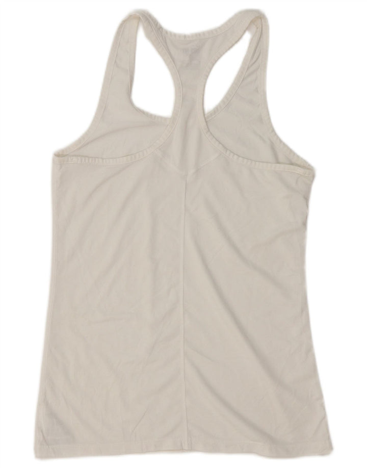 NIKE Débardeur Dri Fit Slim Fit pour femme UK 12 Polyester blanc moyen