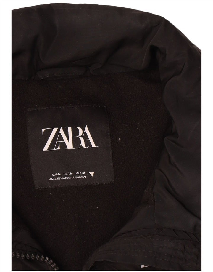 Zara Femme Gilet Rembourré UK 14 Moyen Noir Polyester