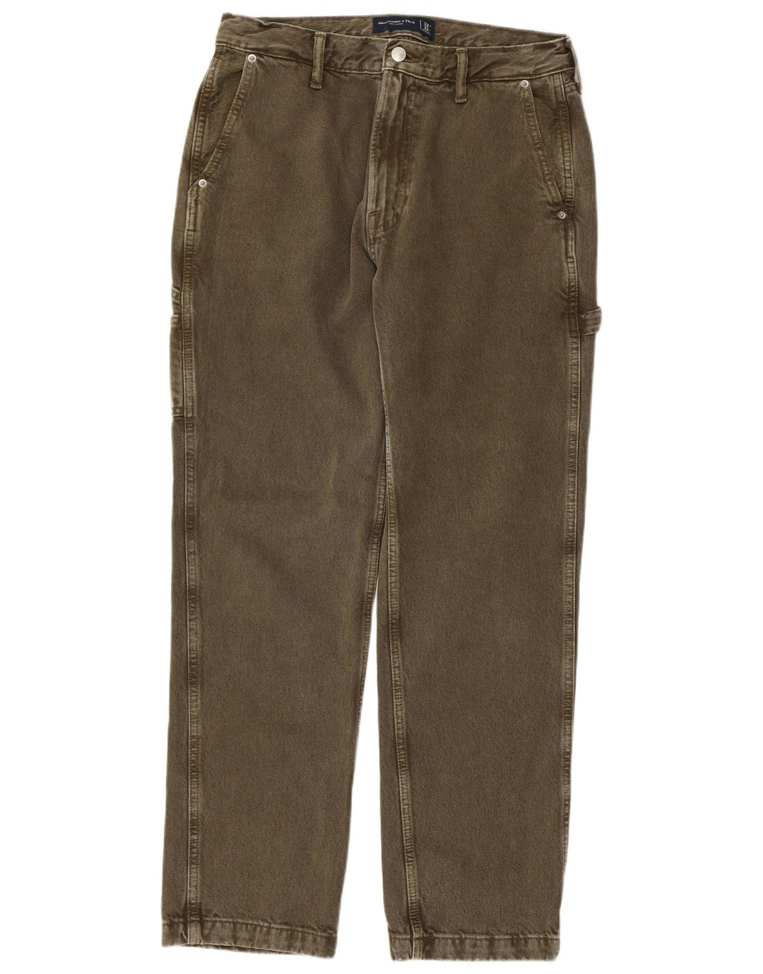 ABERCROMBIE & FITCH Pantalon cargo coupe ample pour homme W32 L32 Kaki années 90