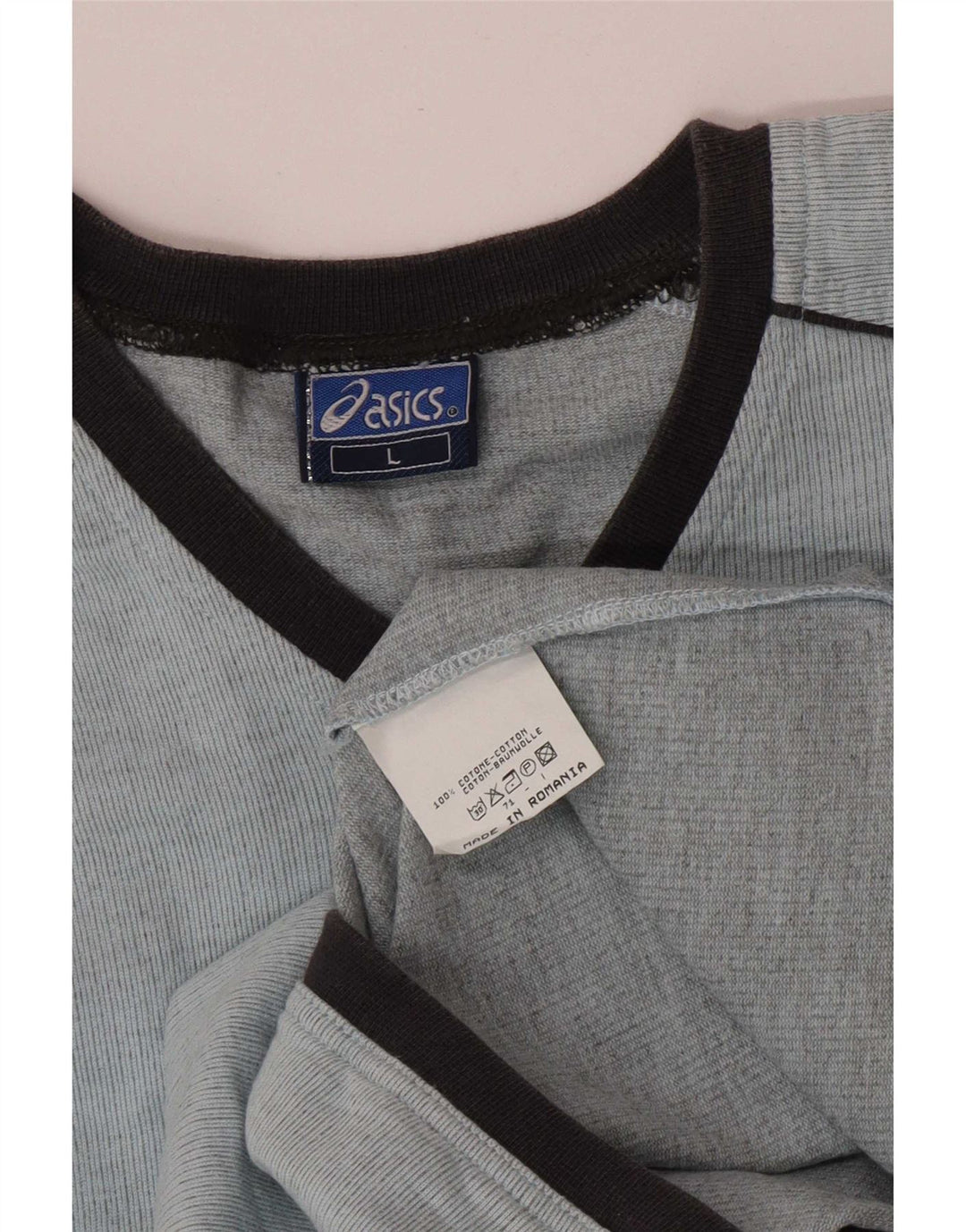 Asics Haut à manches longues pour femme UK 16 Large Bleu Coton