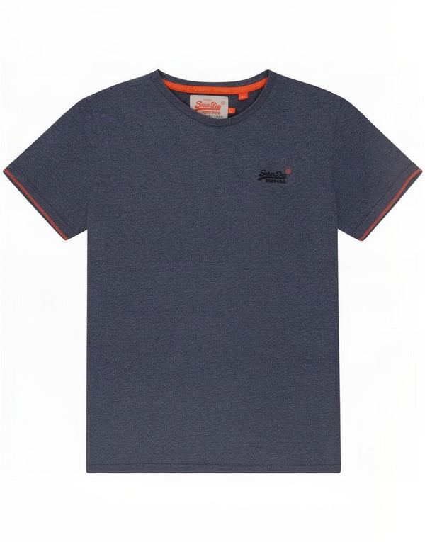 Superdry T-Shirt Femme Top UK 16 Large Bleu Coton