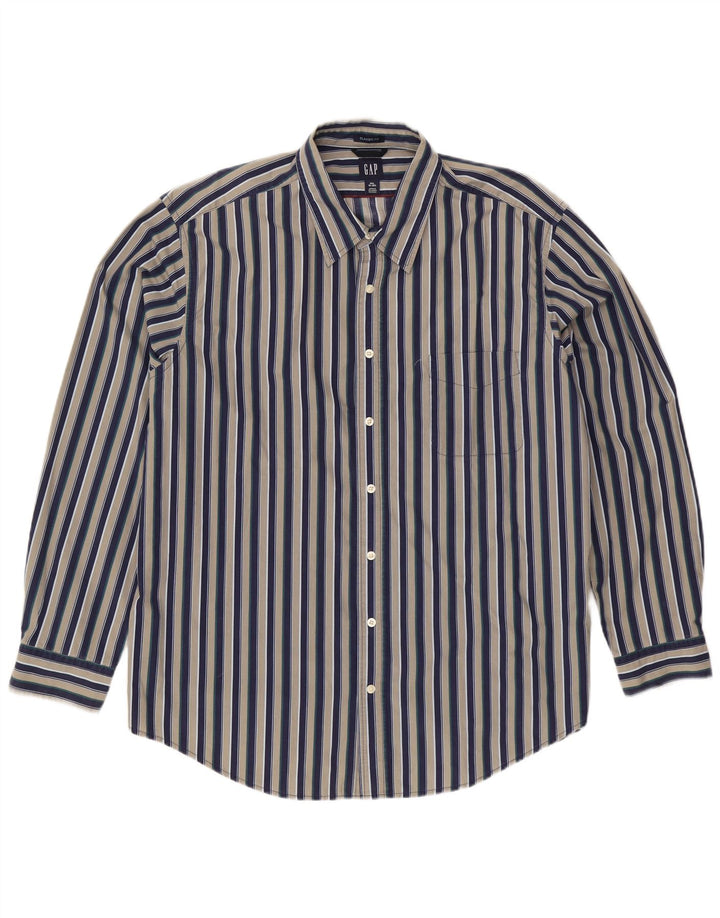 Gap Chemise coupe classique pour homme Taille 18 1/2 2XL Coton rayé multicolore