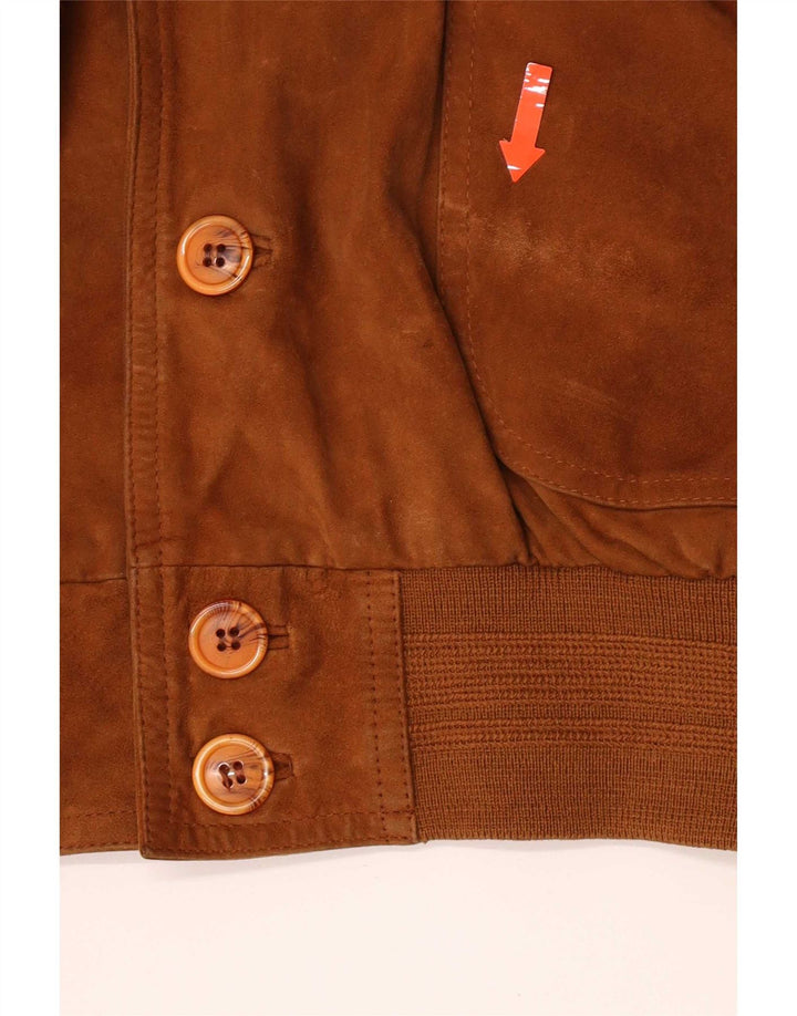 Essebi Veste Bomber En Daim Homme EU 50 Grand Cuir Beige