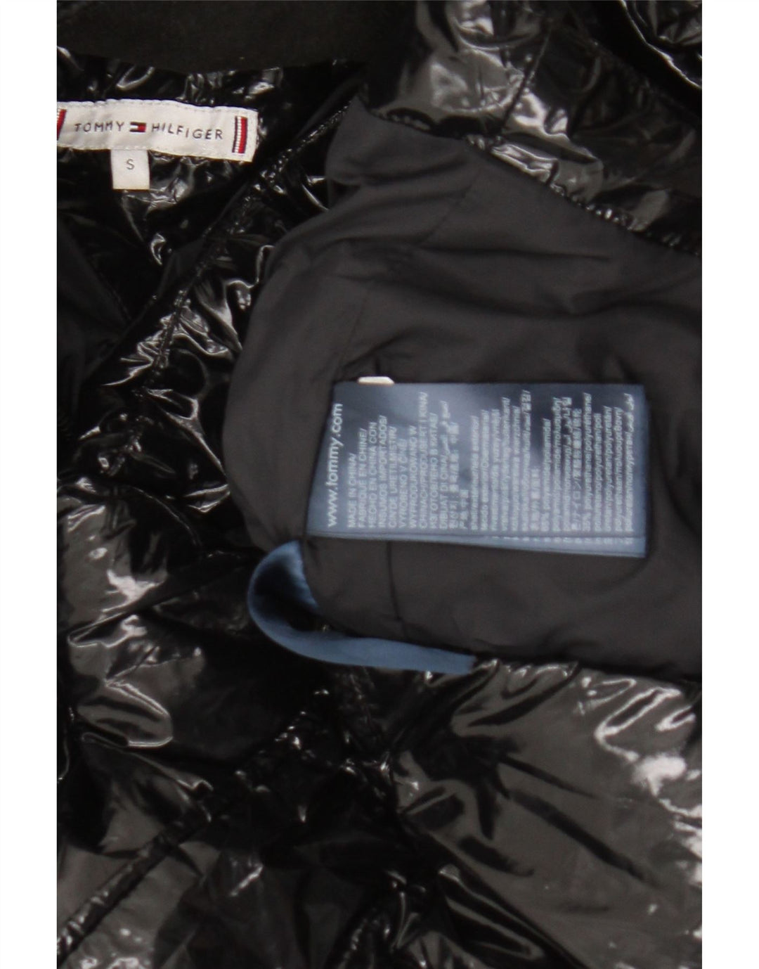 Tommy Hilfiger Veste matelassée à capuche pour femme UK 10 Small Noir Polyamide