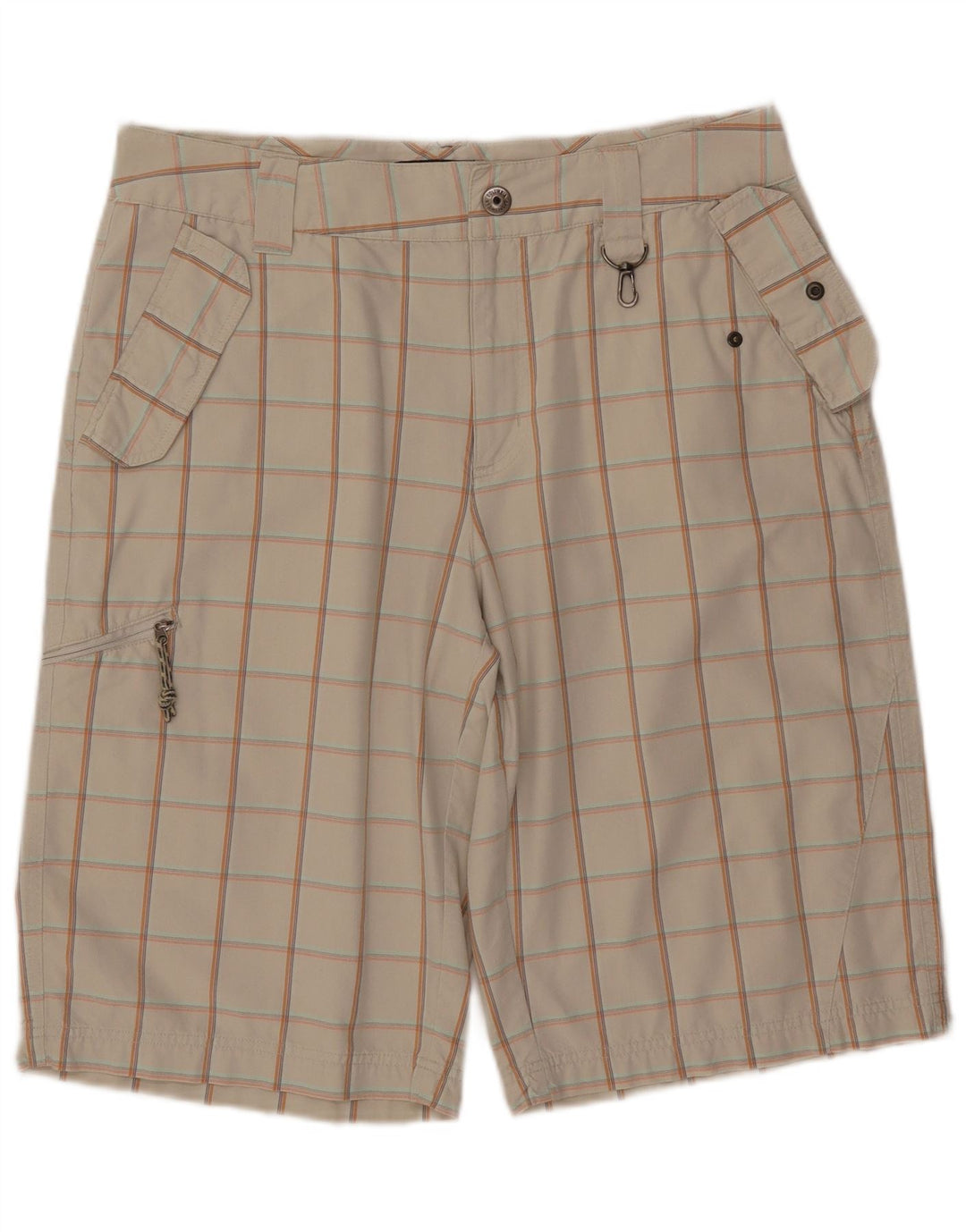 COLUMBIA Short cargo pour homme W34 en coton à carreaux beiges