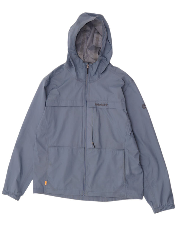 Timberland Veste de pluie à capuche pour homme UK 40 Large Bleu Nylon