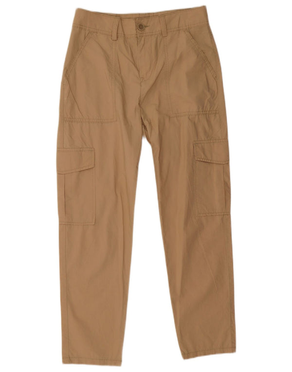 Benetton Pantalon Cargo Court Femme UK 6 XS W28 L25 Coton Beige