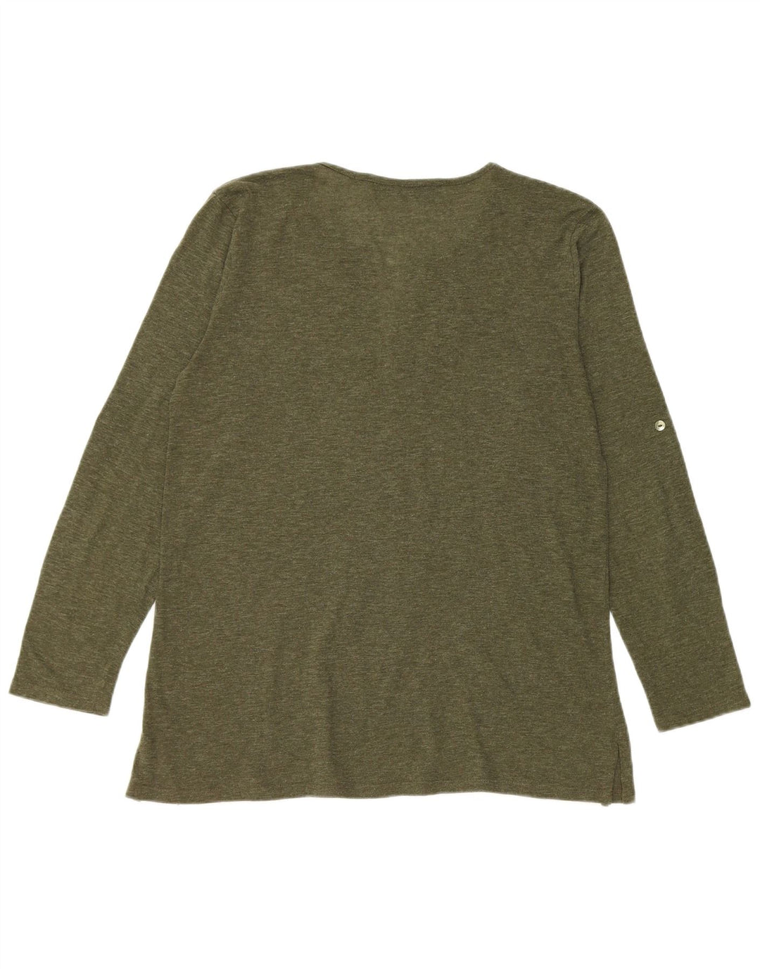 Zara Femme Top Manches Longues UK 16 Large Vert Moucheté