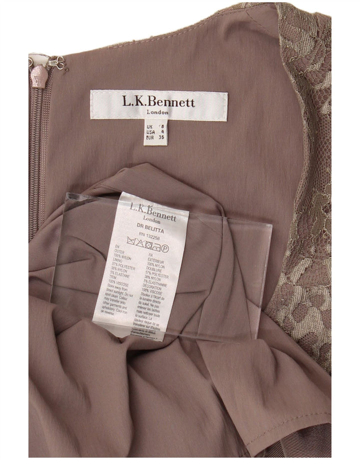 L.K. BENNETT Robe fourreau sans manches pour femme UK 8 Petit nylon floral violet