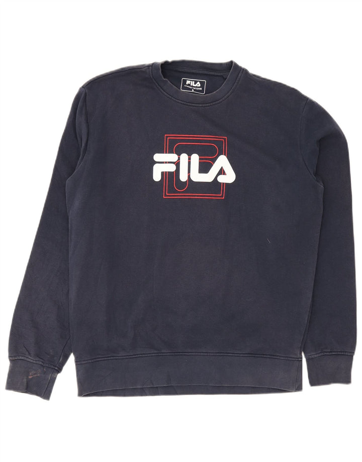 Fila Sweat-shirt graphique pour hommes, petit, bleu marine, coton