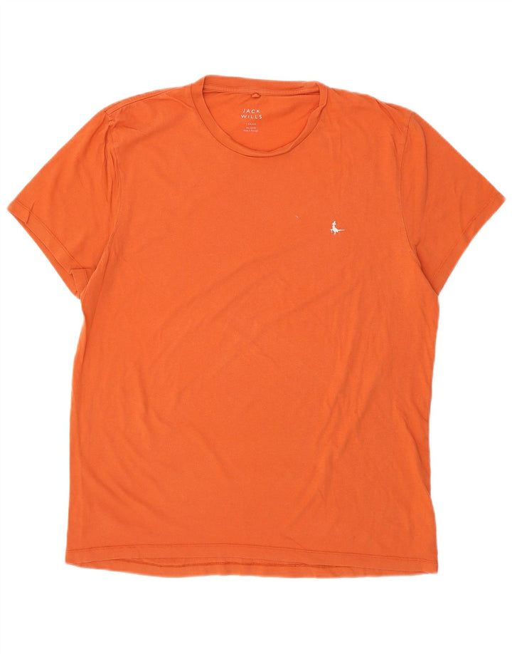 JACK WILLS T-Shirt Homme Haut Large Orange Coton