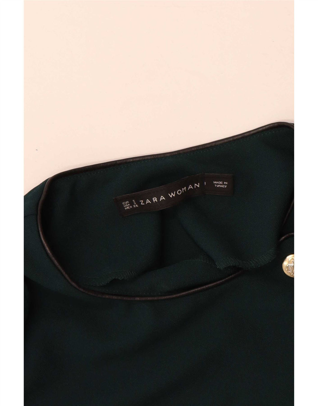 Zara Robe fourreau à manches longues pour femme UK 10 Petit Vert Polyester