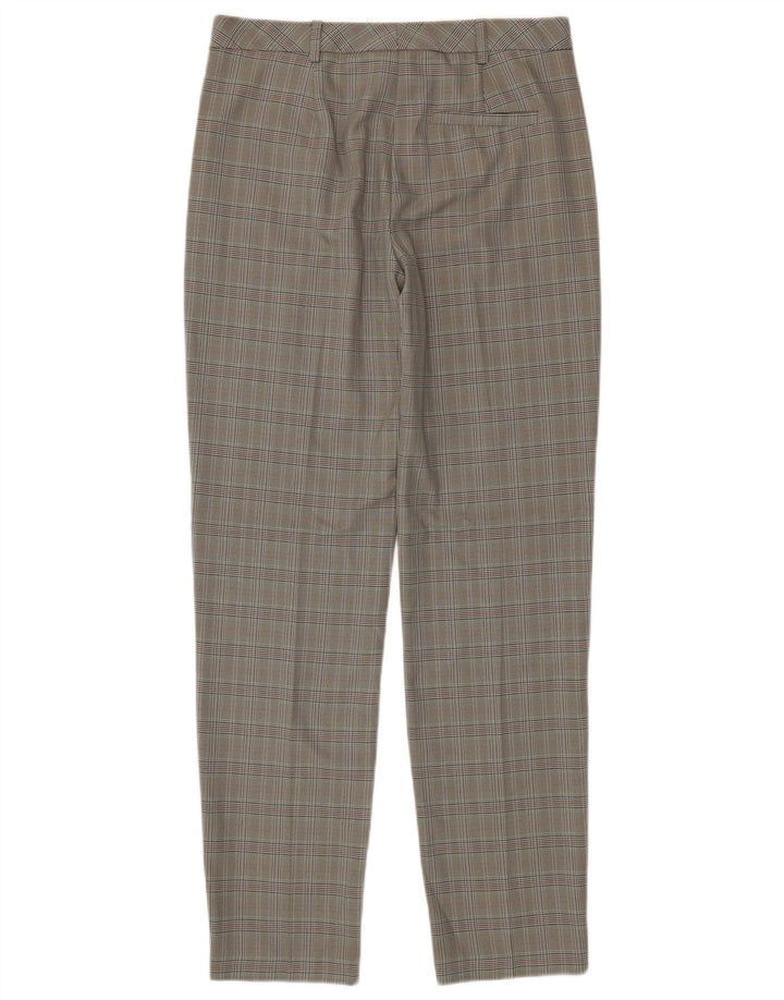 Marks & Spencer Pantalon Chino Femme UK 12 Moyen W32 L33 Gris Pied-de-Poule