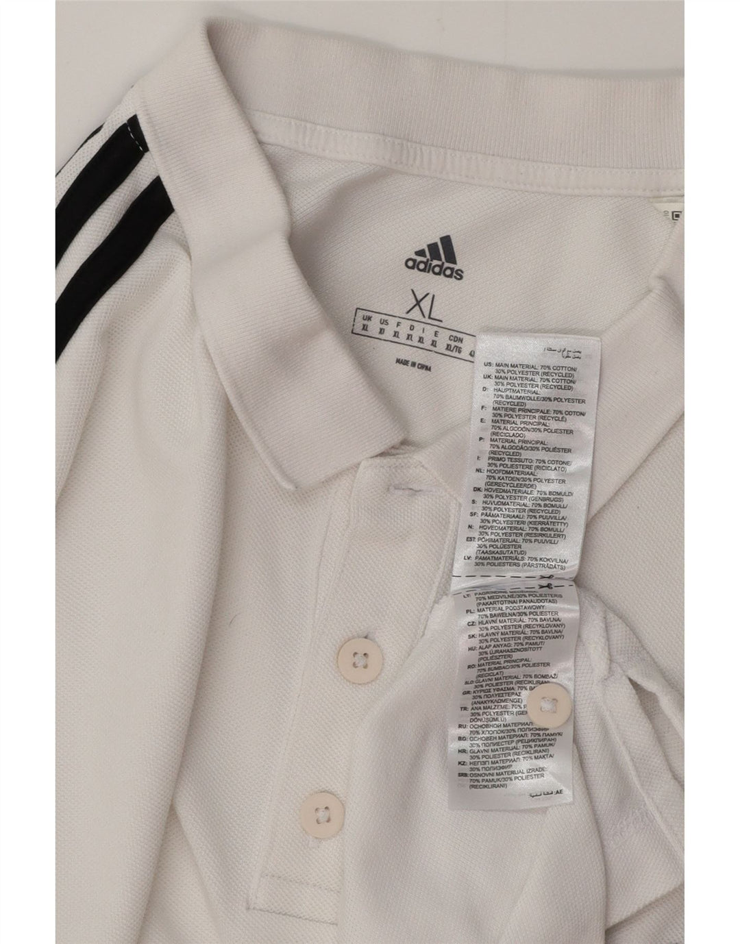 ADIDAS Polo Homme XL Blanc Coton