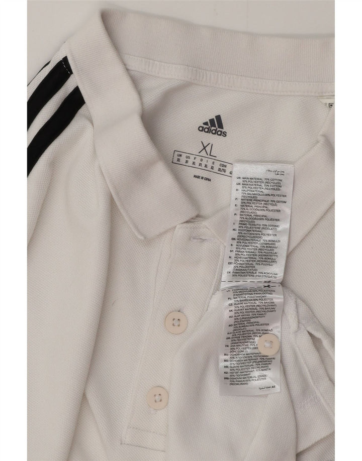 ADIDAS Polo Homme XL Blanc Coton