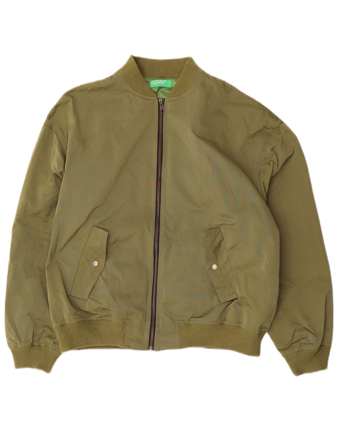 BENETTON Blouson Bomber Garçon 13-14 ans XL Vert Polyester