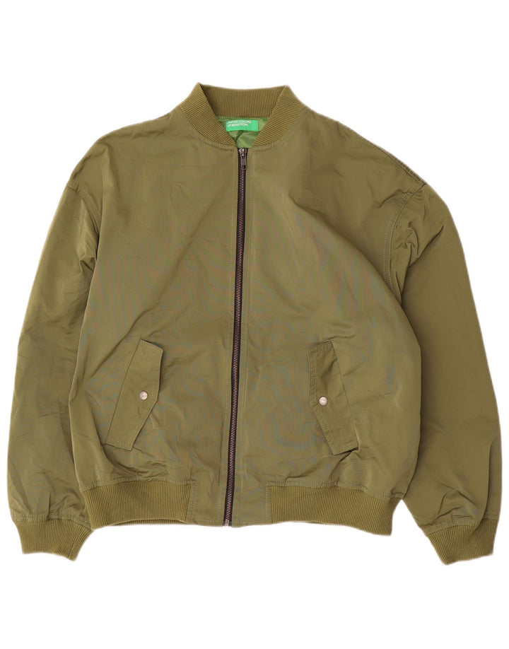 BENETTON Blouson Bomber Garçon 13-14 ans XL Vert Polyester