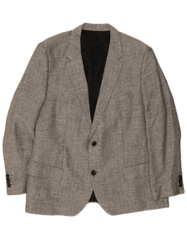 Hugo Boss Veste blazer à 2 boutons pour homme EU 62 6XL Gris Lin