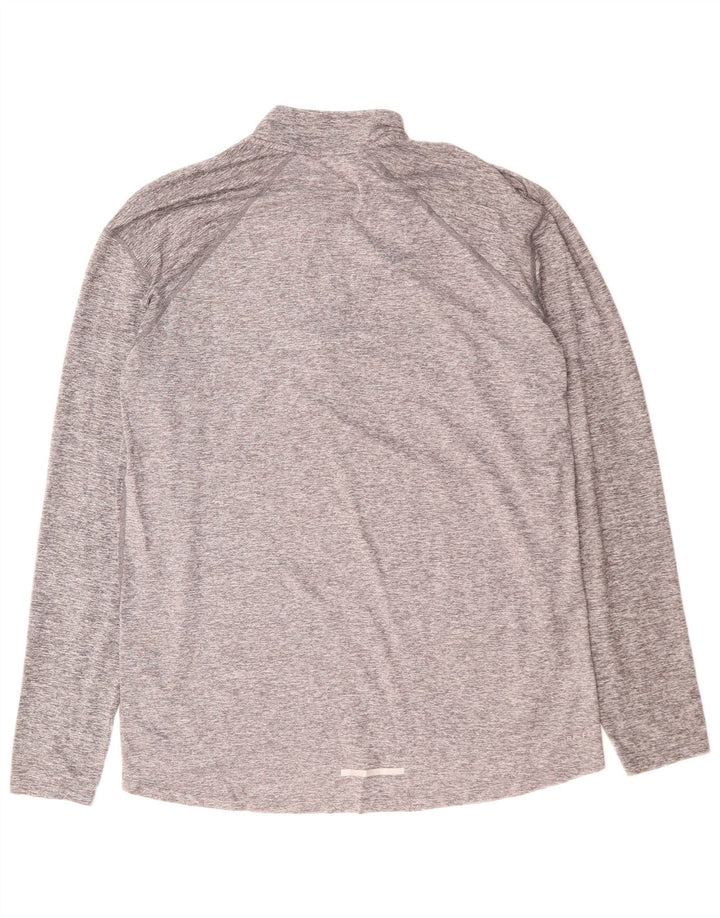 NIKE Haut de survêtement Dri Fit à col zippé pour homme, grand gris moucheté