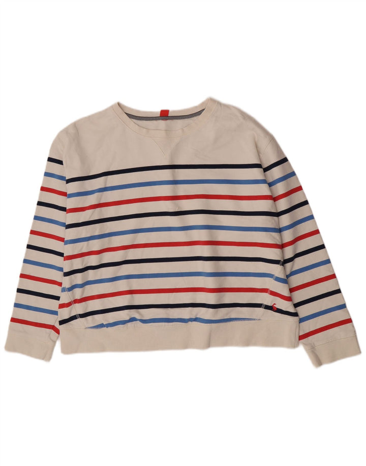 Joules Sweat-shirt oversize pour femme UK 44 en coton rayé blanc moyen