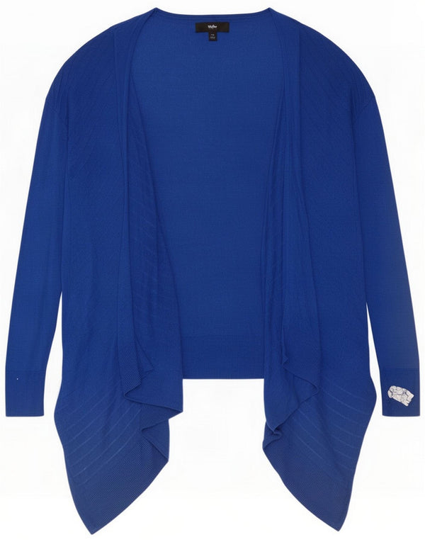 Mossimo Pull cardigan ouvert asymétrique pour femme UK 16 Large Bleu Nylon