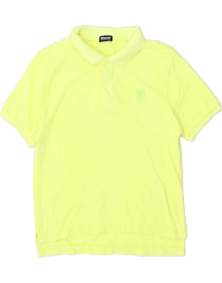 BLAUER Womens Polo Shirt UK 14 Medium Yellow Vintage Blauer and Second-Hand Blauer from Messina Hembry 