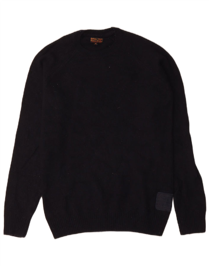 Barbour Pull à col rond pour homme Petite laine bleu marine
