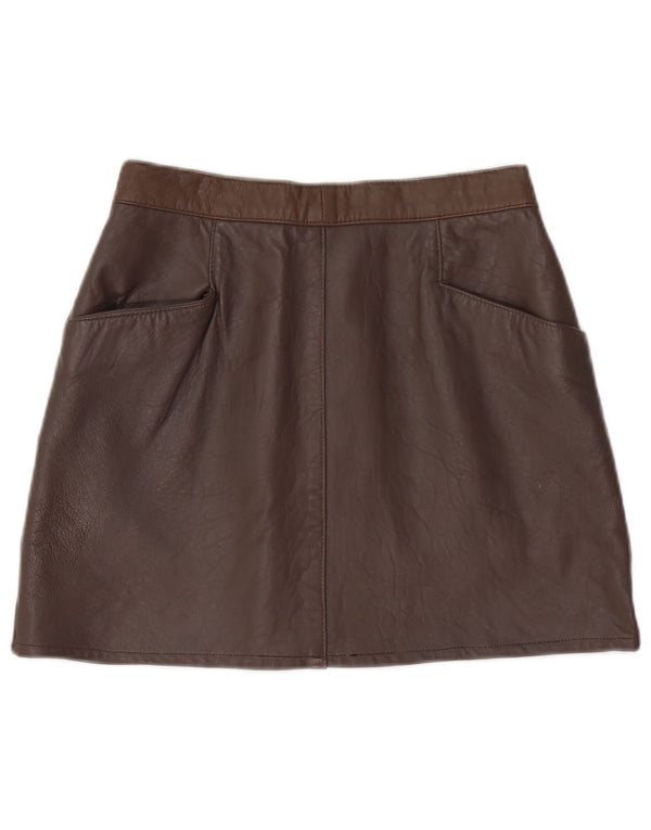 Rumors N Gossyp Womens Canada Mini Leather Skirt UK 10 Small W30 Brown