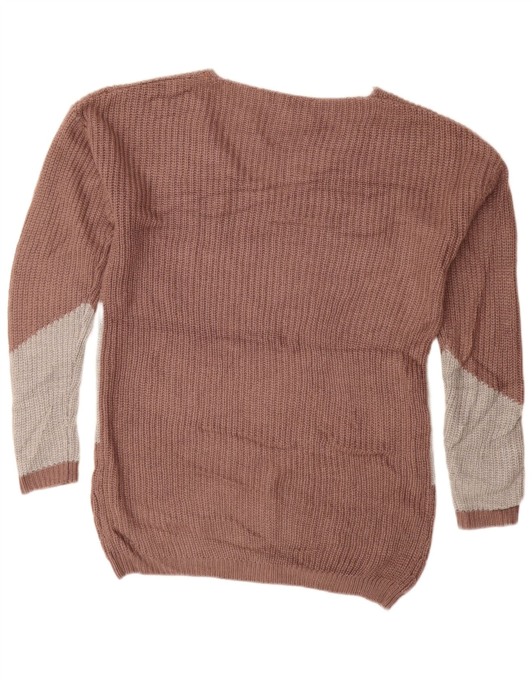 MOSSIMO Pull surdimensionné à col en V pour femme UK 6 XS Marron Colourblock
