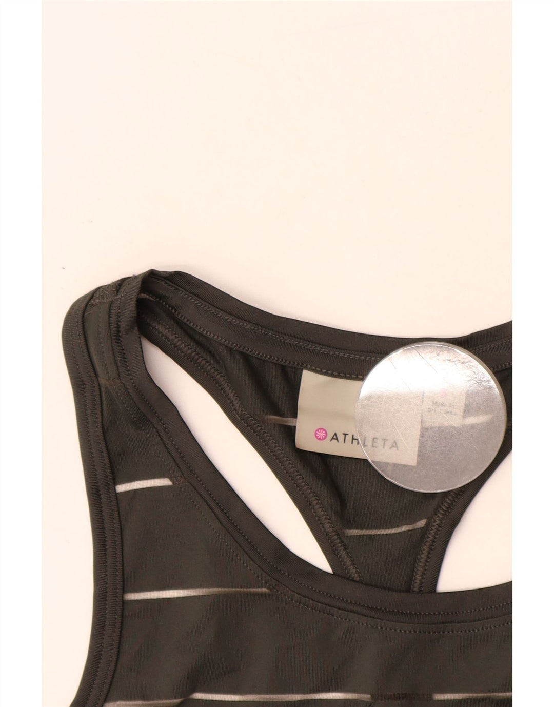 ATHLETA Débardeur Femme UK 10 Petit Polyester Rayé Noir