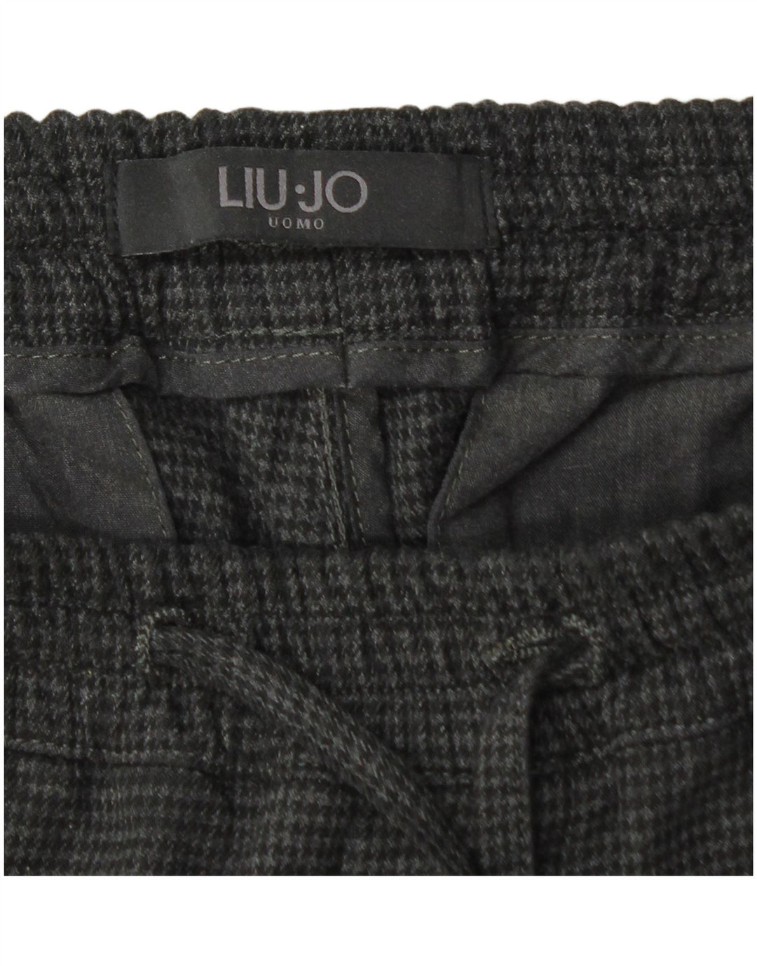 Liu Jo Pantalon Chino Joggers Homme W30 L27 Gris Pied-de-Poule