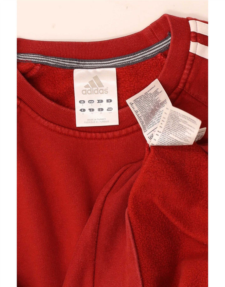 Adidas Sweat-shirt pour homme en coton color block Rouge Taille S