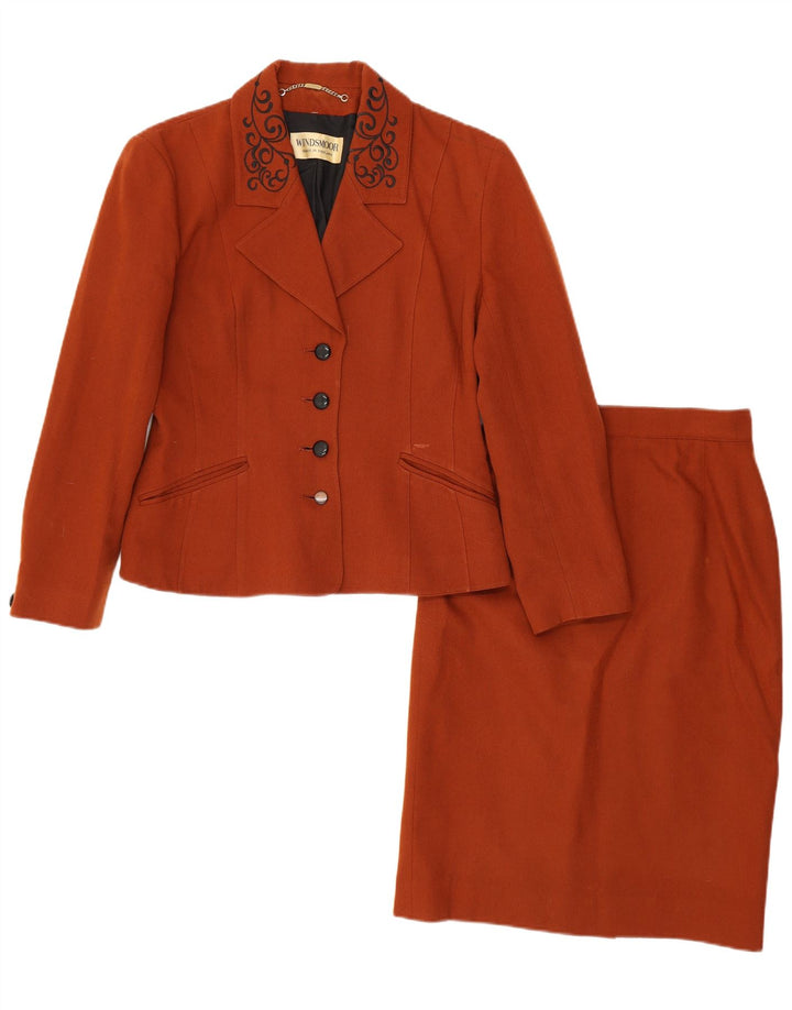 Windsmoor Ensemble jupe 2 pièces surdimensionné pour femme UK 8 Small W26 Marron laine vierge