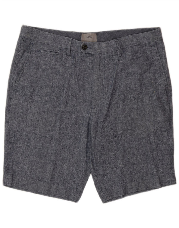 Marks & Spencer Short Chino Homme W34 Grand Lin Bleu