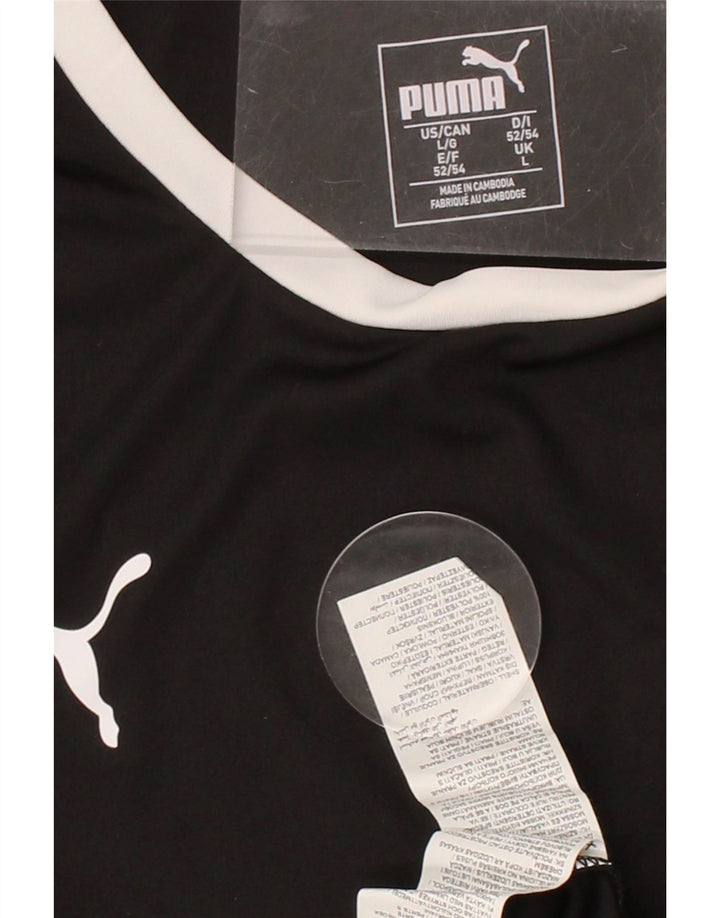 PUMA Mens Graphic Top Long Sleeve Large Black Colourblock Polyester Vintage Puma and Second-Hand Puma from Messina Hembry 