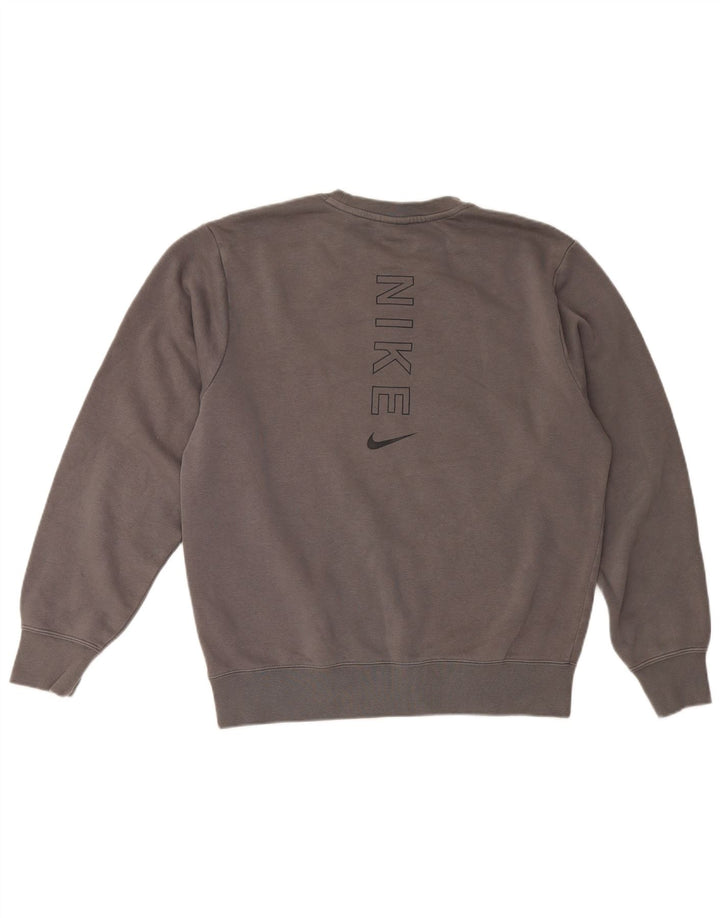 Nike Sweat-shirt graphique en coton color block gris moyen pour homme